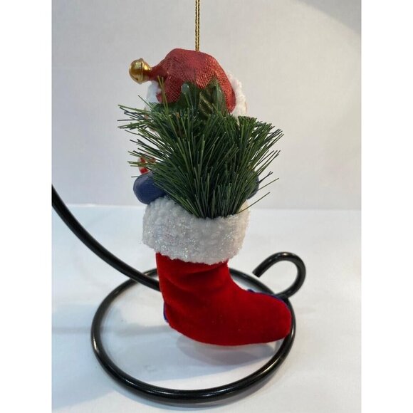 Elf In in a Stocking Christmas Tree Ornament 6" - Picture 5 of 6